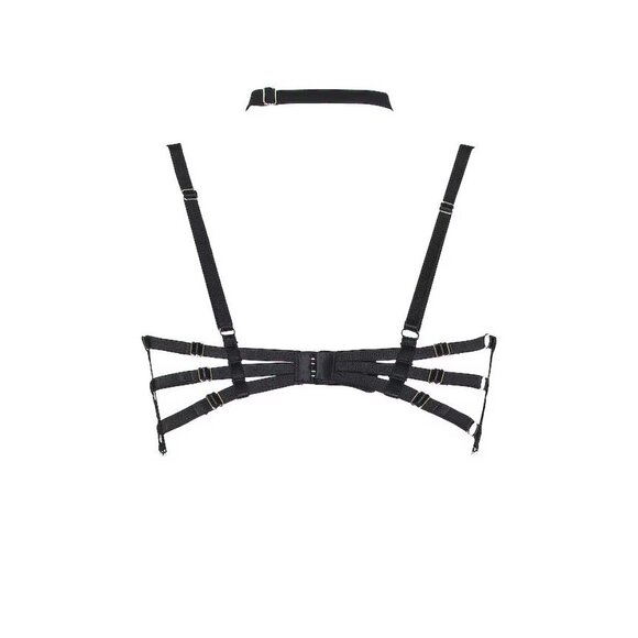 Thistle and Spire Narcissa Bra Black Peach Lace Strappy Underwire Women’s XS - Picture 6 of 13